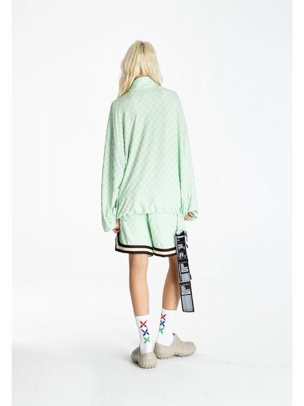 CHAQUETA MWM TEJIDO SUAVE CON ESTAMPADO DE CUADROS