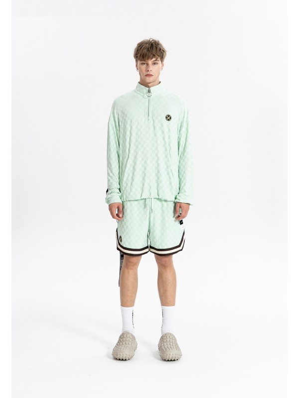 CHAQUETA MWM TEJIDO SUAVE CON ESTAMPADO DE CUADROS