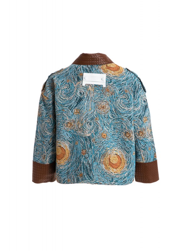MWM TAPESTRY DENIM JACKET WITH LEATHER DETAIL