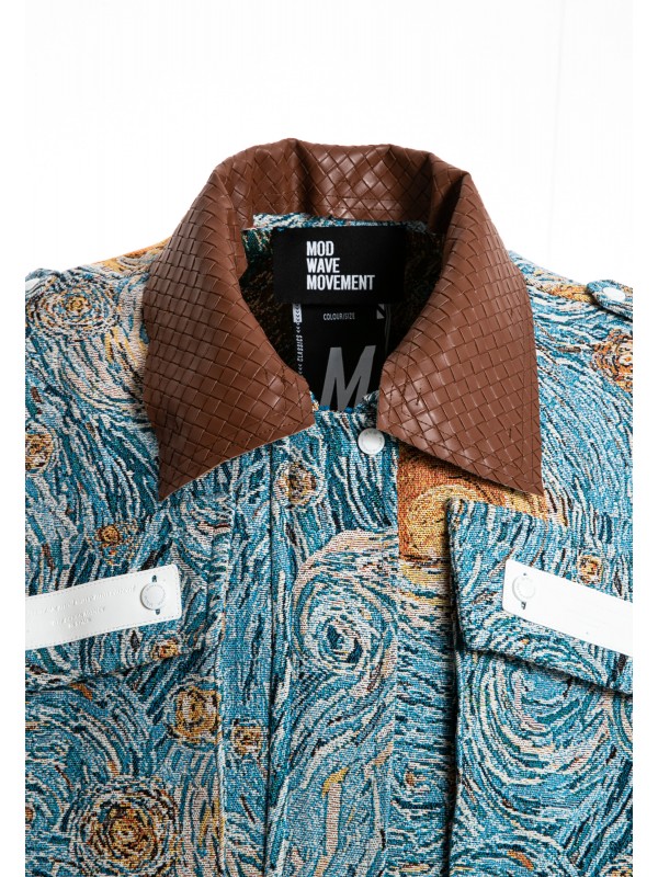MWM TAPESTRY DENIM JACKET WITH LEATHER DETAIL