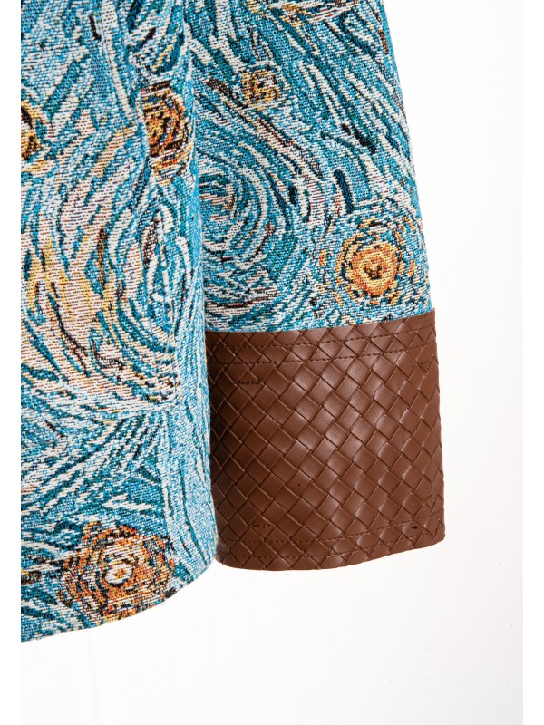 MWM TAPESTRY DENIM JACKET WITH LEATHER DETAIL