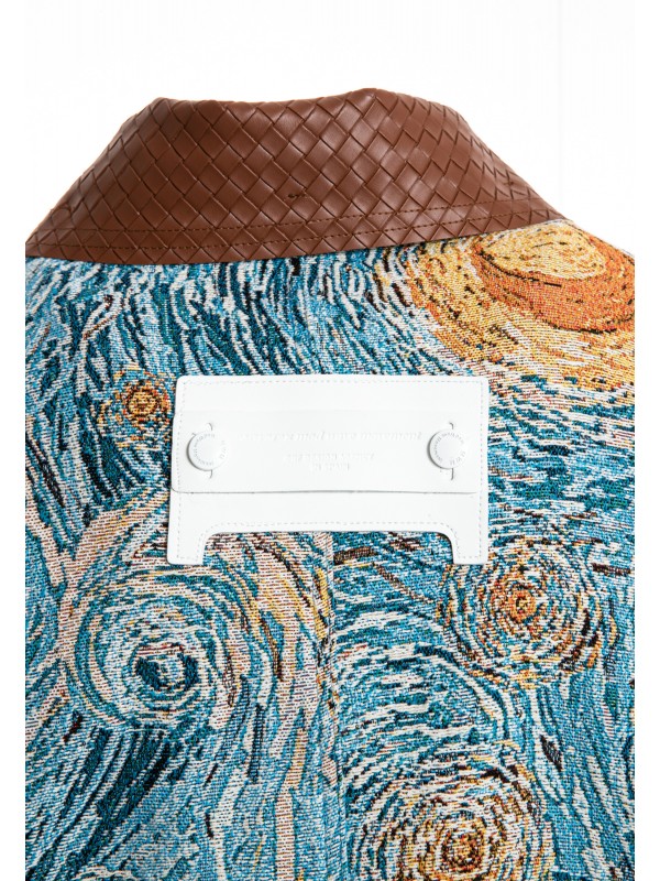 MWM TAPESTRY DENIM JACKET WITH LEATHER DETAIL
