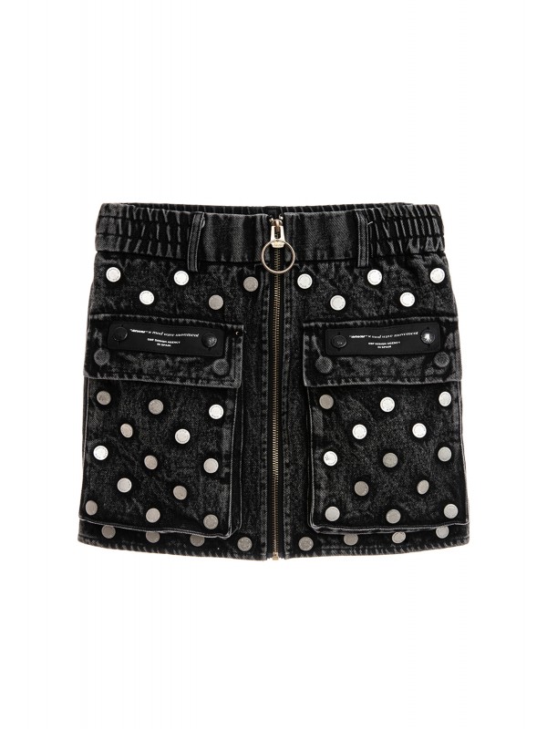 MWM DENIM MINI SKIRT WITH BUTTON DETAIL