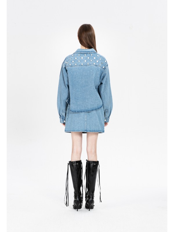 MINI FALDA VAQUERA MWM CON DETALLE DE BOTONES