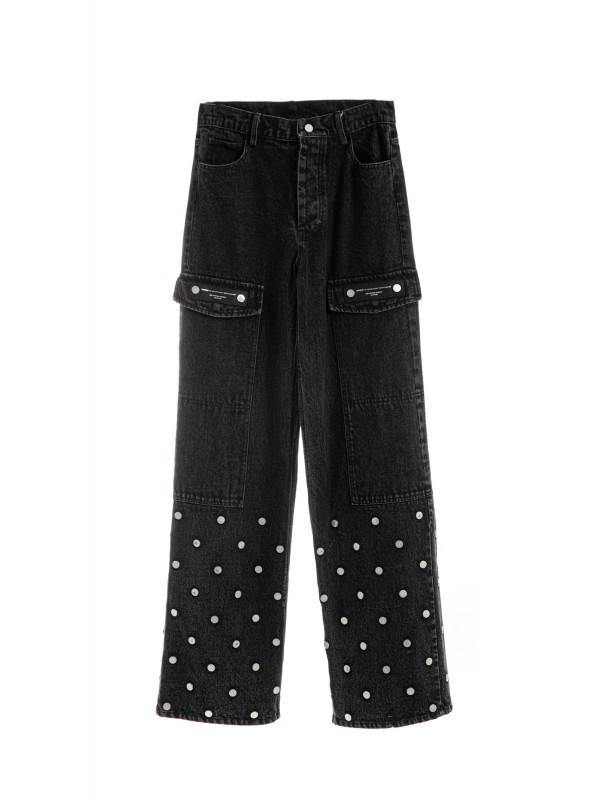 MWM WIDE LEG CARGO DENIM PANTS