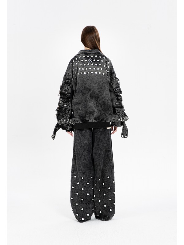 MWM WIDE LEG CARGO DENIM PANTS