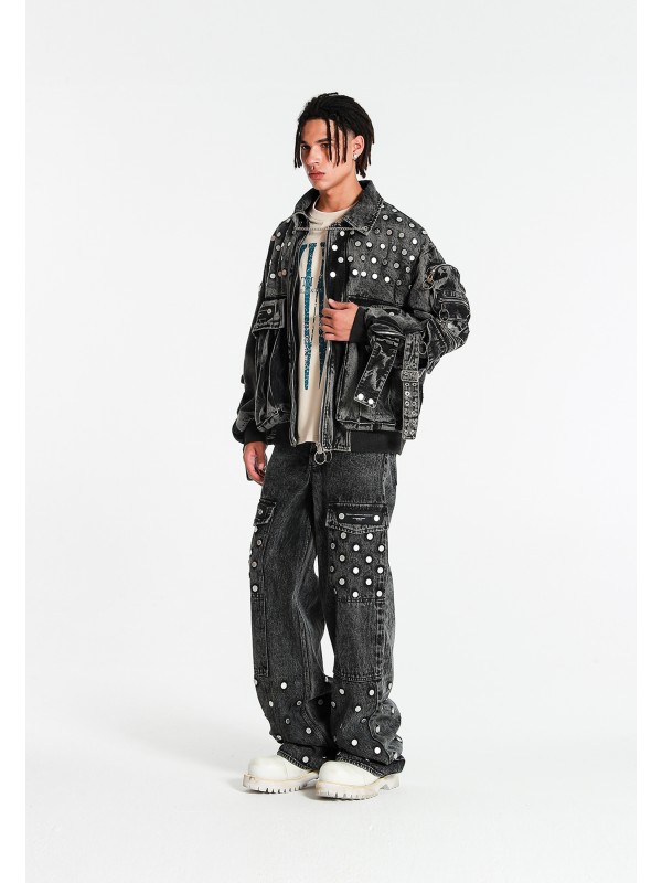 MWM WIDE LEG CARGO DENIM PANTS