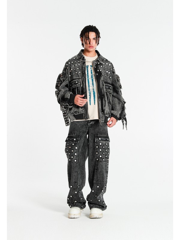 MWM WIDE LEG CARGO DENIM PANTS