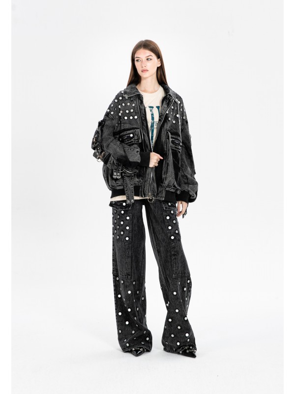 MWM WIDE LEG CARGO DENIM PANTS