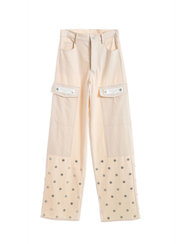 MWM WIDE LEG CARGO DENIM PANTS