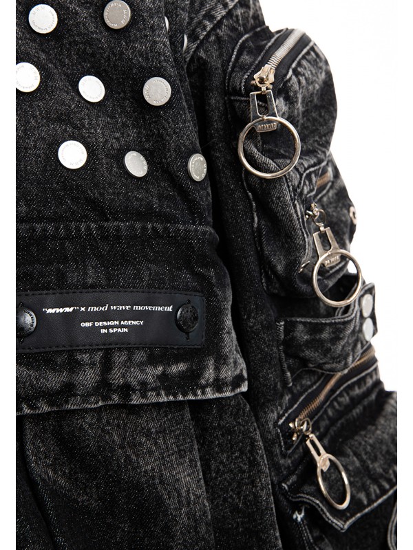 MWM OVERSIZED DENIM JACKET BUTTON DETAIL