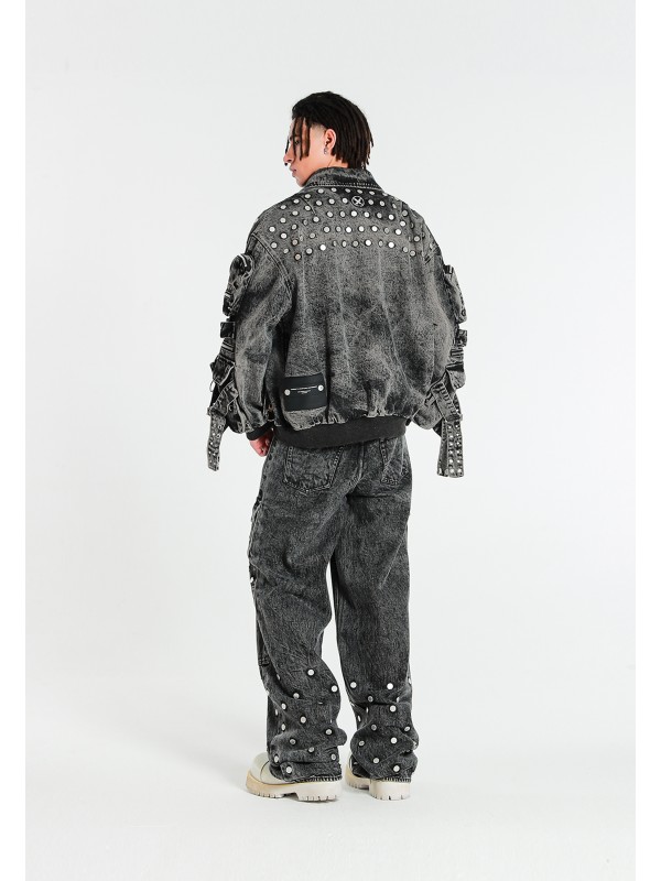 MWM OVERSIZED DENIM JACKET BUTTON DETAIL