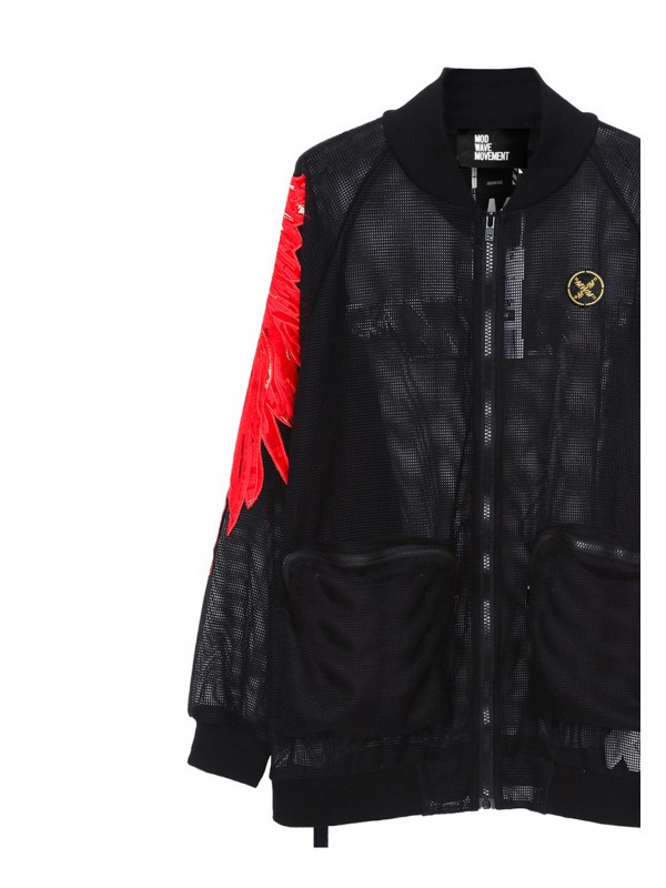 CHAQUETA DE MALLA MWM ALAS BORDADAS