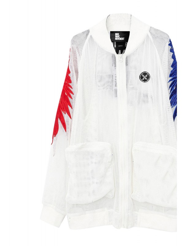 CHAQUETA DE MALLA MWM ALAS BORDADAS