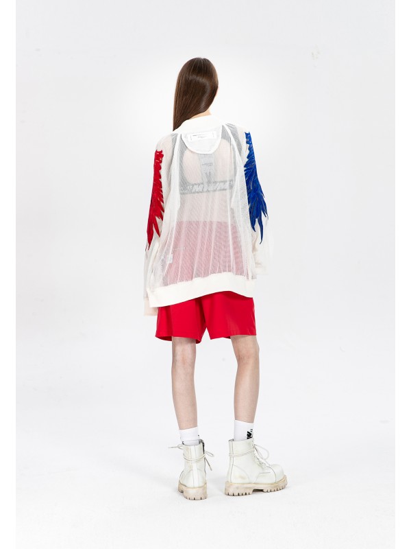 CHAQUETA DE MALLA MWM ALAS BORDADAS