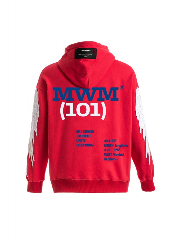 SUDADERA CON CAPUCHA MWM ALAS BORDADAS