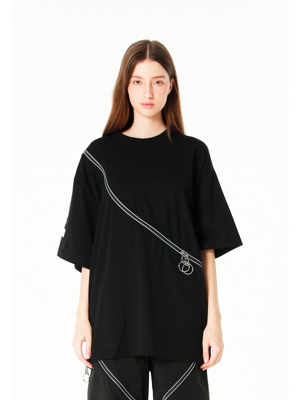 MWM ZIP DETAIL T-SHIRT