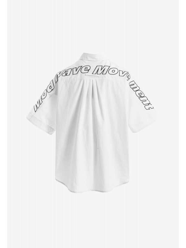Camisa oversize con bordado Mod Wave Movement en la espalda | MWM