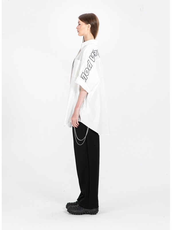 Camisa oversize con bordado Mod Wave Movement en la espalda | MWM