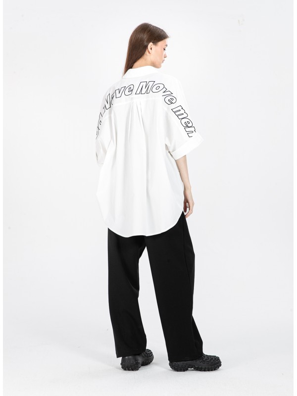 Camisa oversize con bordado Mod Wave Movement en la espalda | MWM