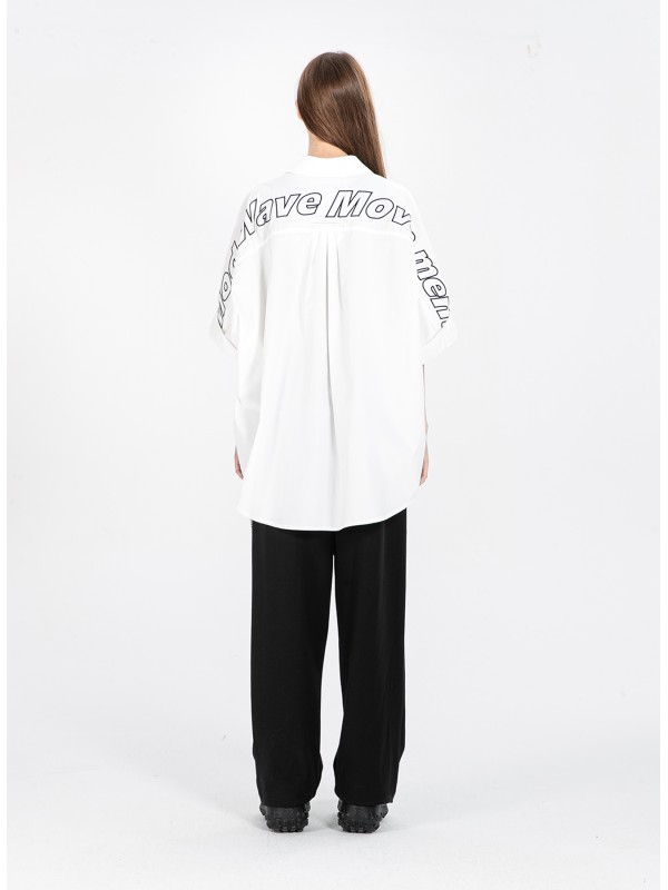 Camisa oversize con bordado Mod Wave Movement en la espalda | MWM
