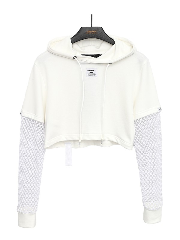 CROPPED MESH HODDIE