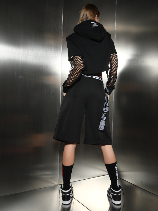 CROPPED MESH HODDIE
