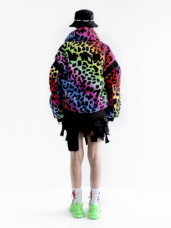 ANIMAL PRINT PUFFER COAT