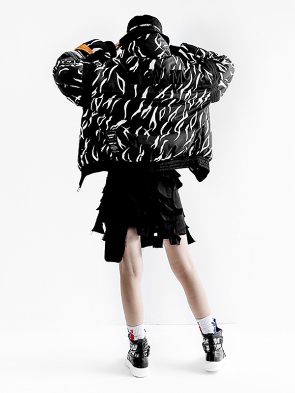 ABRIGO PUFFER ANIMAL PRINT