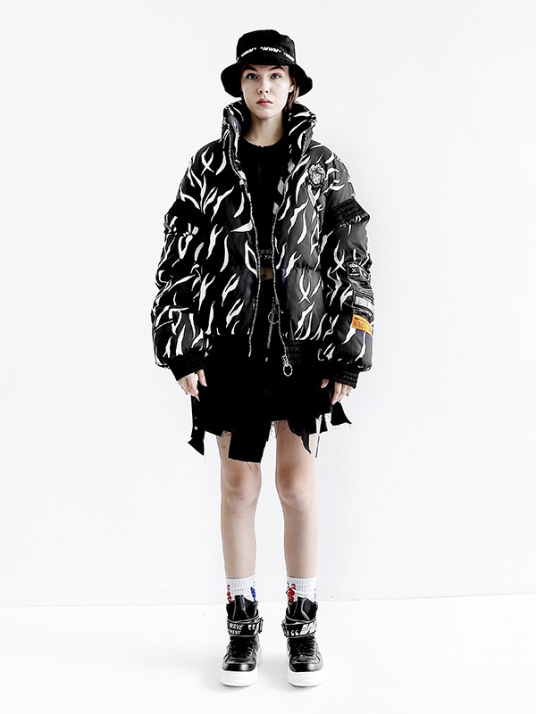 ABRIGO PUFFER ANIMAL PRINT