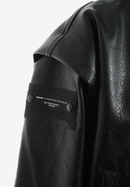 Chaqueta Bomber efecto piel con capucha y hombreras | MWM [PS_COLORS:BLACK]
