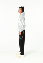 Chaqueta Bomber efecto piel con capucha y hombreras | MWM [PS_COLORS:SILVER]