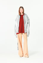 Chaqueta Bomber efecto piel con capucha y hombreras | MWM [PS_COLORS:SILVER]