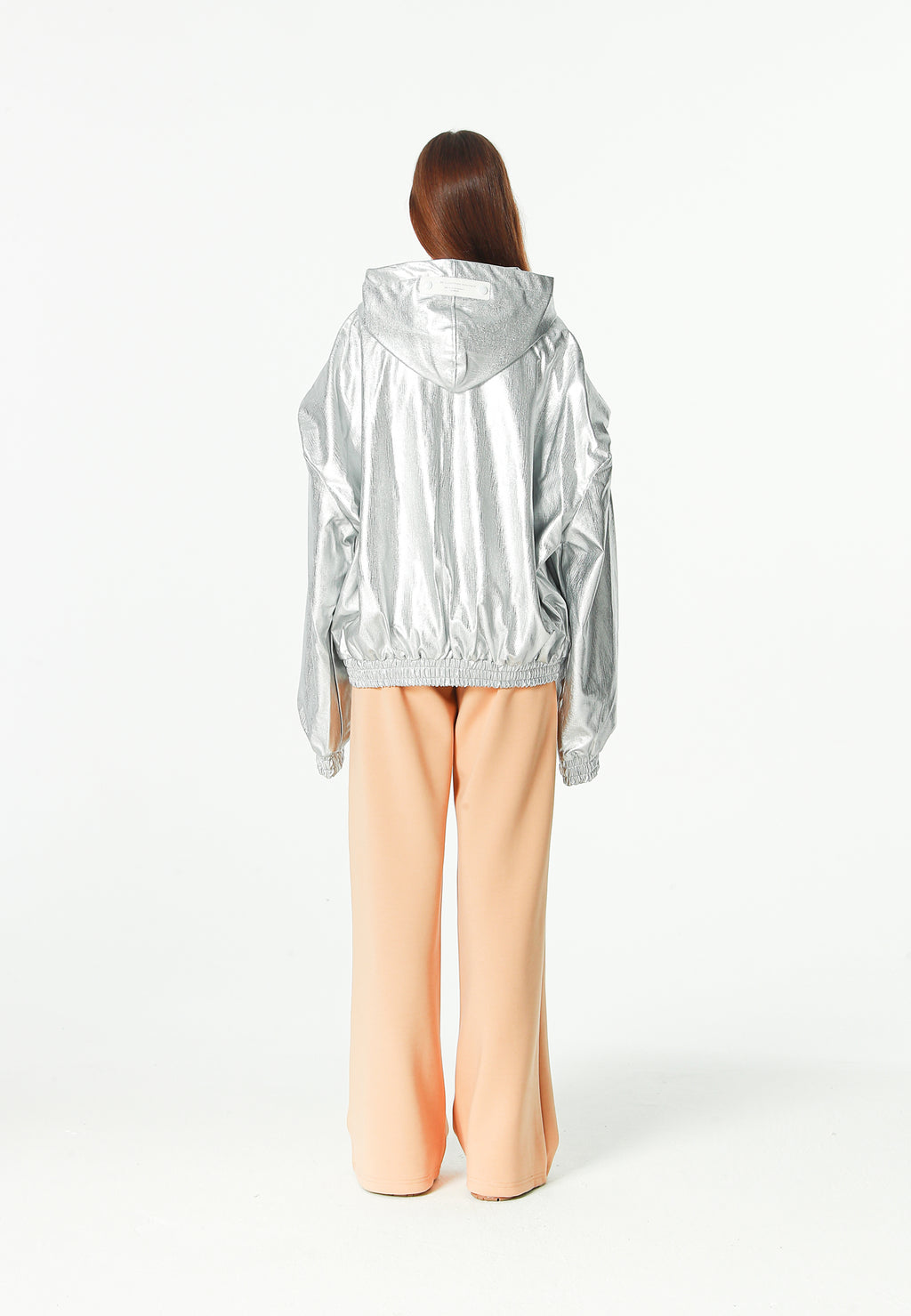 Chaqueta Bomber efecto piel con capucha y hombreras | MWM [PS_COLORS:SILVER]