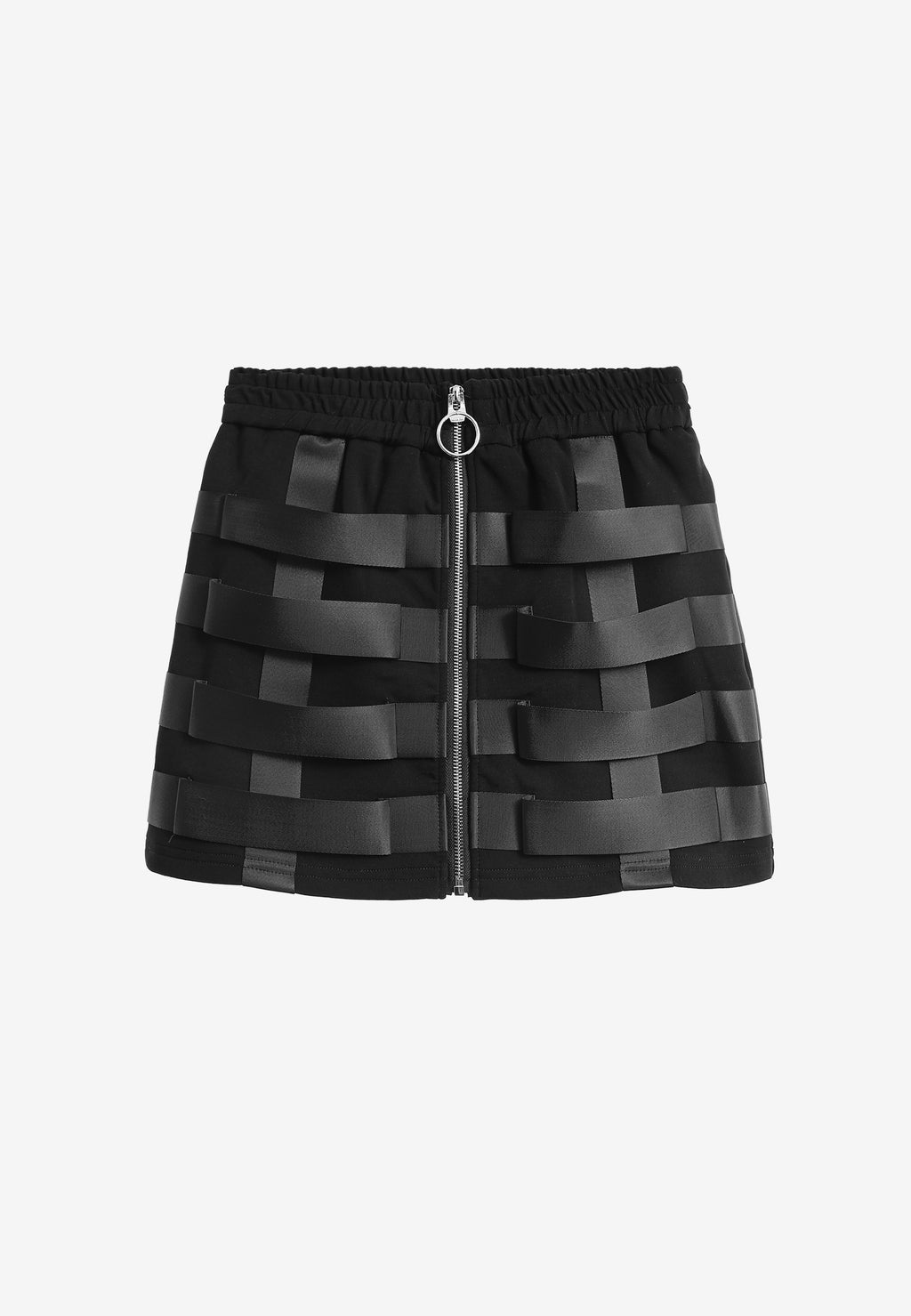 Minifalda con cintas industriales entrelazadas | MWM [PS_COLORS:BLACK]