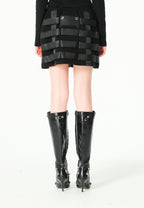 Minifalda con cintas industriales entrelazadas | MWM [PS_COLORS:BLACK]