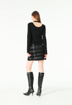 Minifalda con cintas industriales entrelazadas | MWM [PS_COLORS:BLACK]