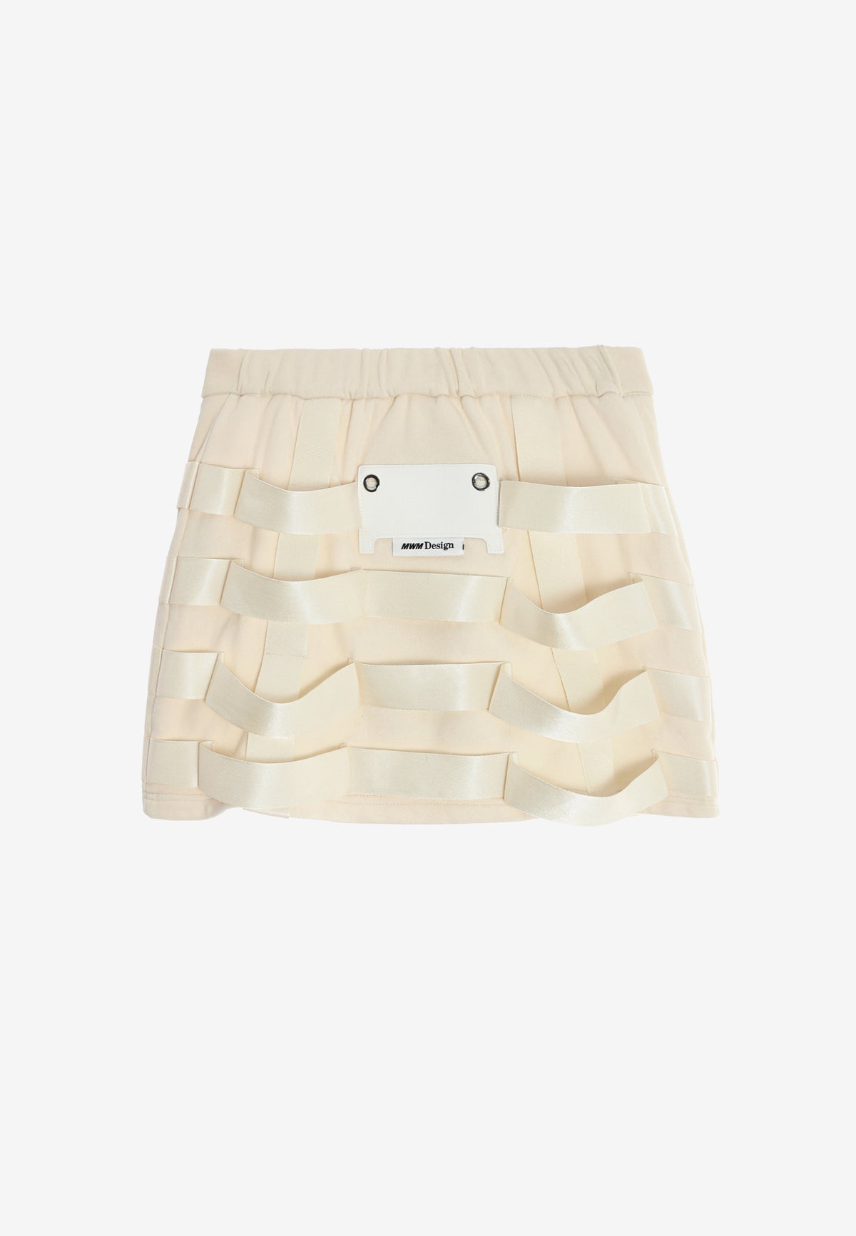 Minifalda con cintas industriales entrelazadas | MWM [PS_COLORS:IVORY]