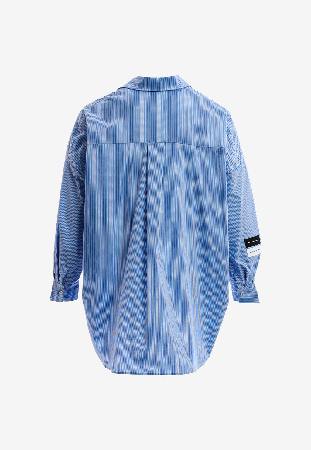 Camisa básica de mujer con corte asiático, pliegues y escote | MWM [PS_COLORS:BLUE]