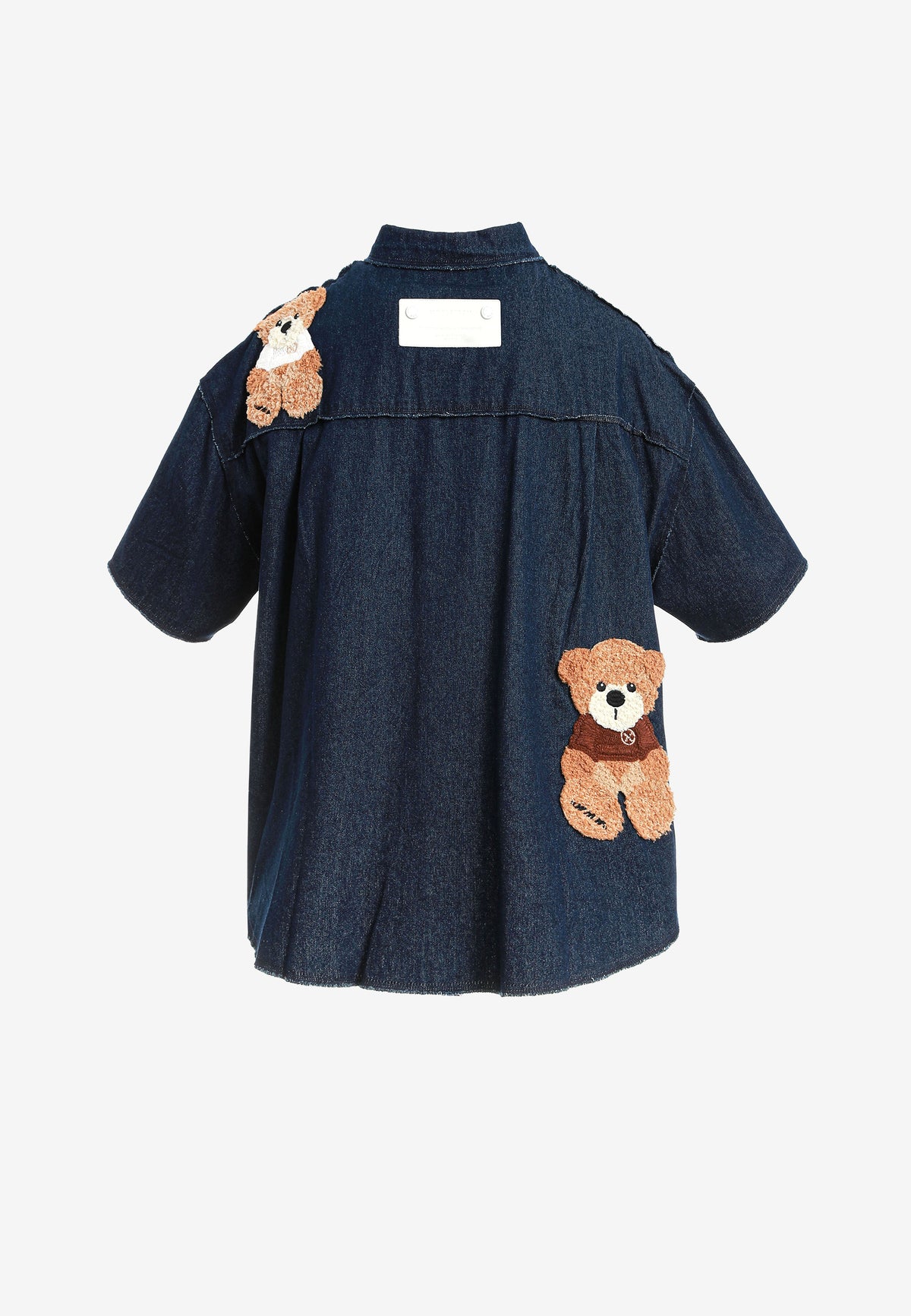 Camisa vaquera TEDDY de corte relajado con parches Teddy en frontal y espalda | MWM [PS_COLORS:BLUE]