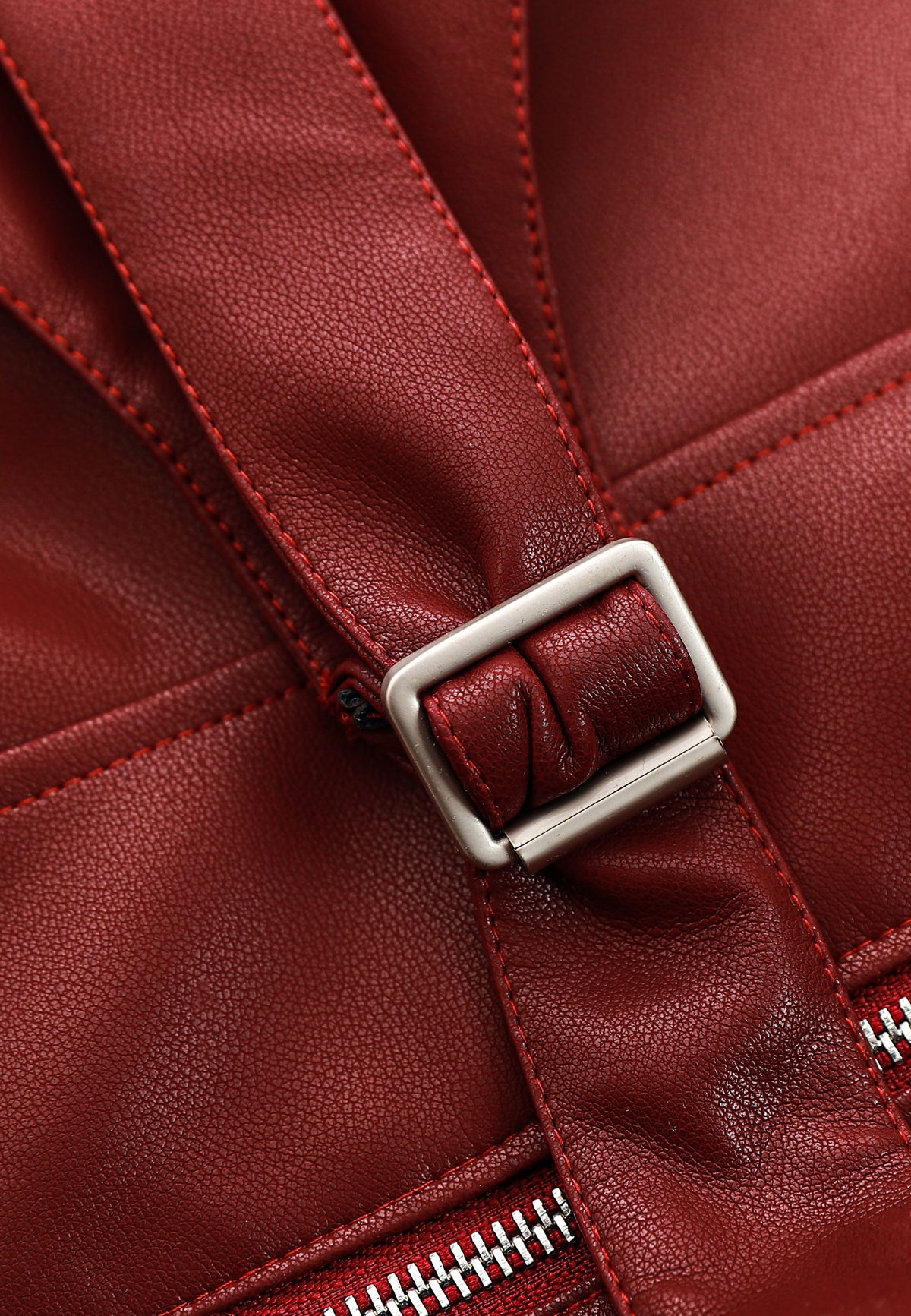 Top ajustado efecto piel con cremallera frontal y espalda abierta | MWM [PS_COLORS:BURGUNDY]