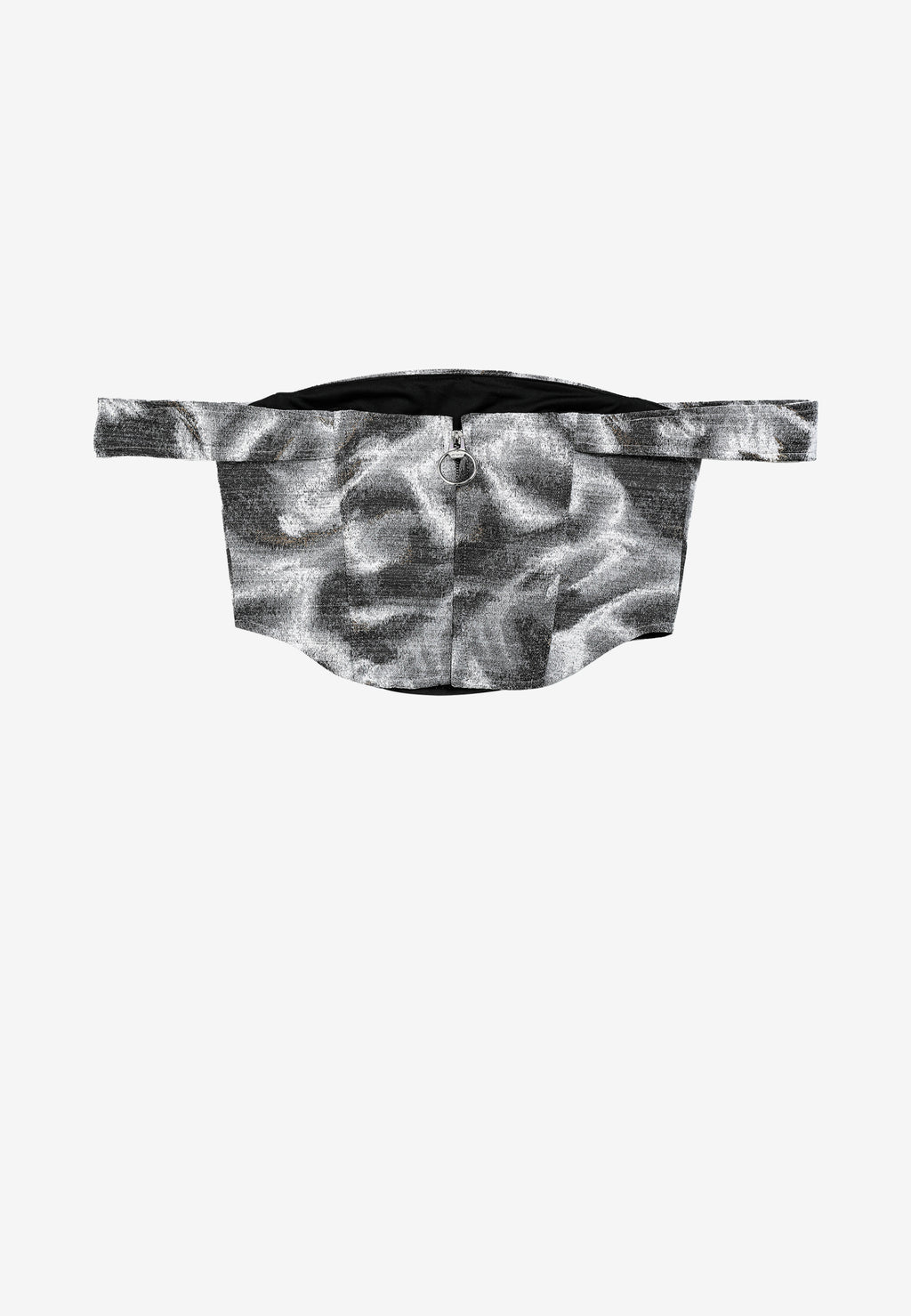 Top corsé en jacquard de chenilla con brillo y mangas caídas | MWM [PS_COLORS:GREY]