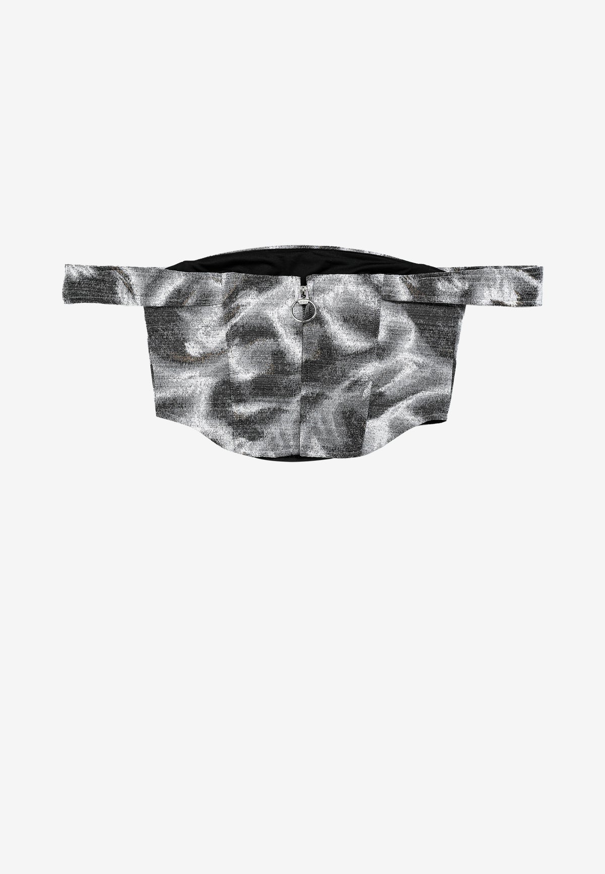 Top corsé en jacquard de chenilla con brillo y mangas caídas | MWM [PS_COLORS:GREY]