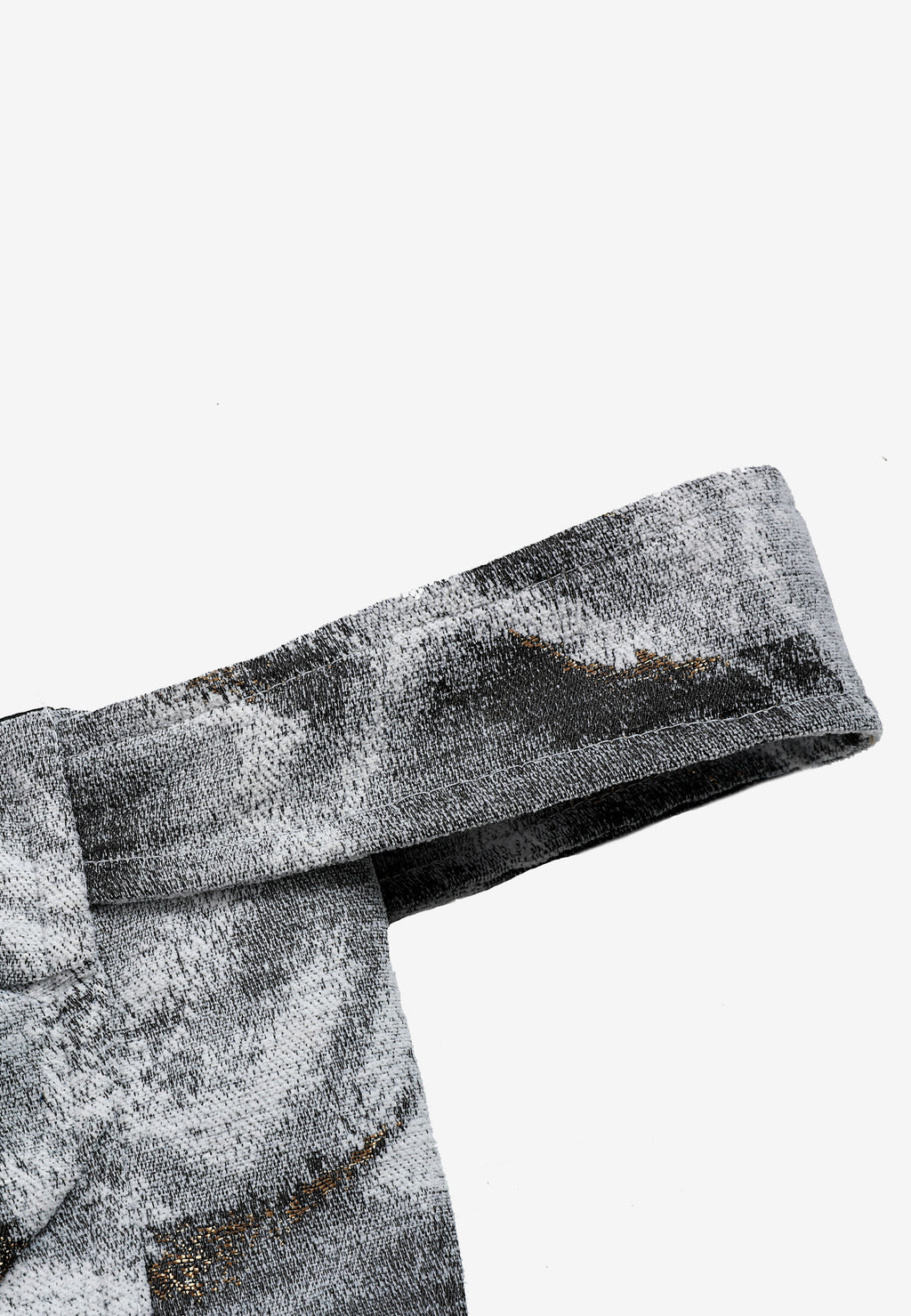 Top corsé en jacquard de chenilla con brillo y mangas caídas | MWM [PS_COLORS:GREY]