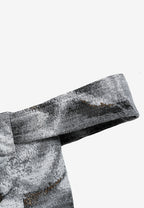 Top corsé en jacquard de chenilla con brillo y mangas caídas | MWM [PS_COLORS:GREY]