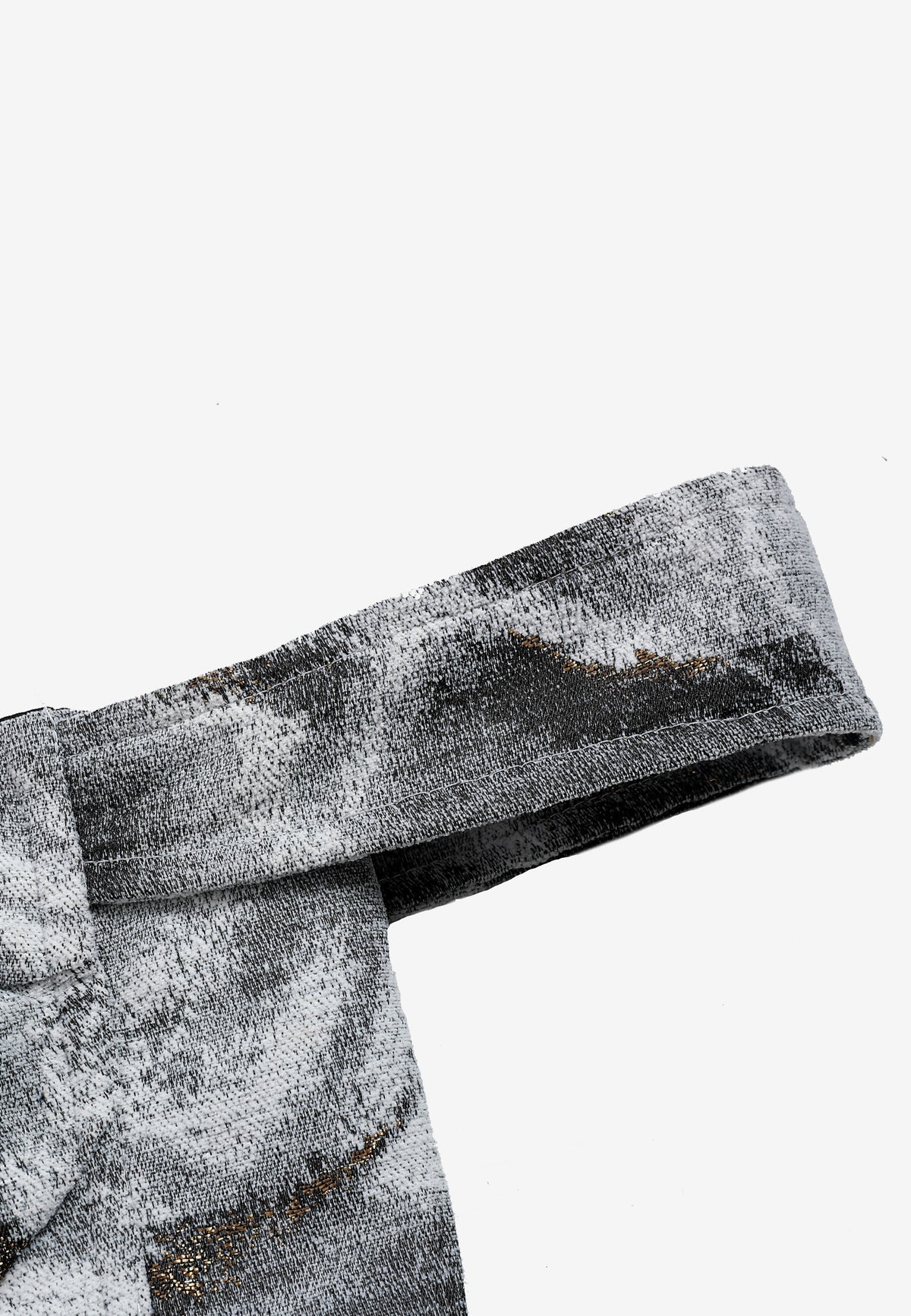Top corsé en jacquard de chenilla con brillo y mangas caídas | MWM [PS_COLORS:GREY]