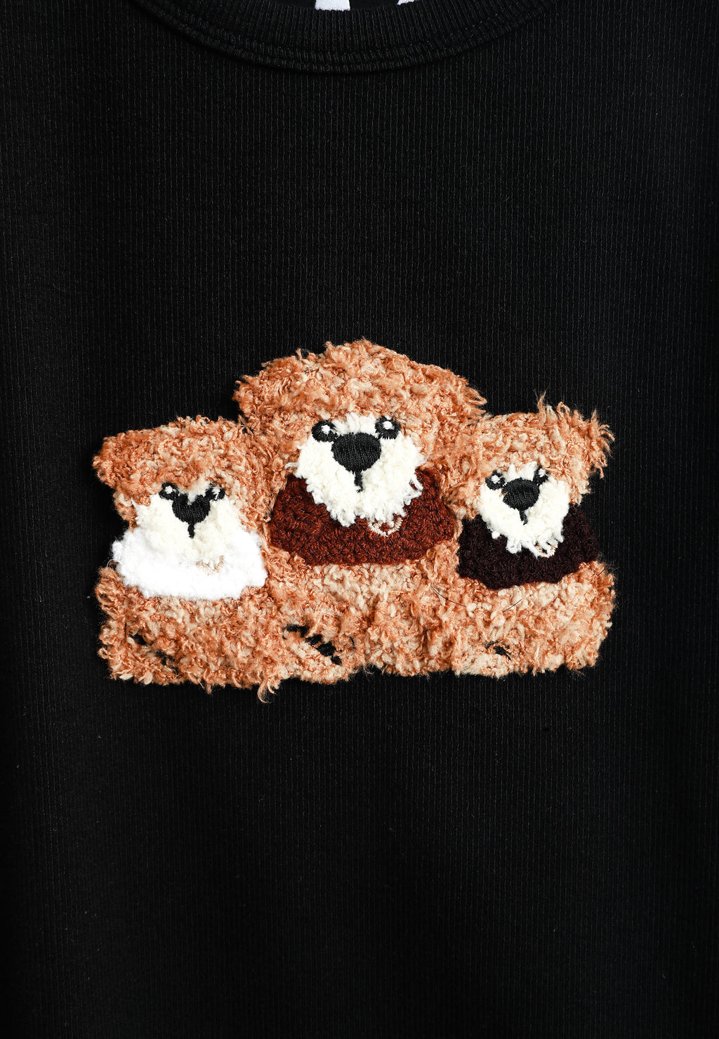 Top de mujer TEDDY ajustado de tirantes con parche Teddy de peluche en el frontal | MWM [PS_COLORS:BLACK]