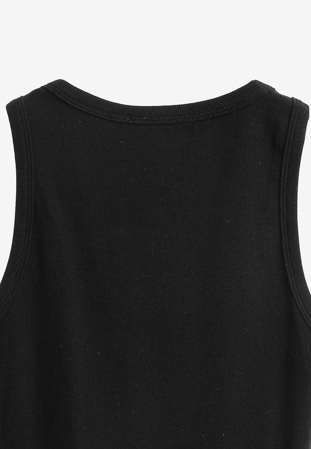 Top de mujer TEDDY ajustado de tirantes con parche Teddy de peluche en el frontal | MWM [PS_COLORS:BLACK]
