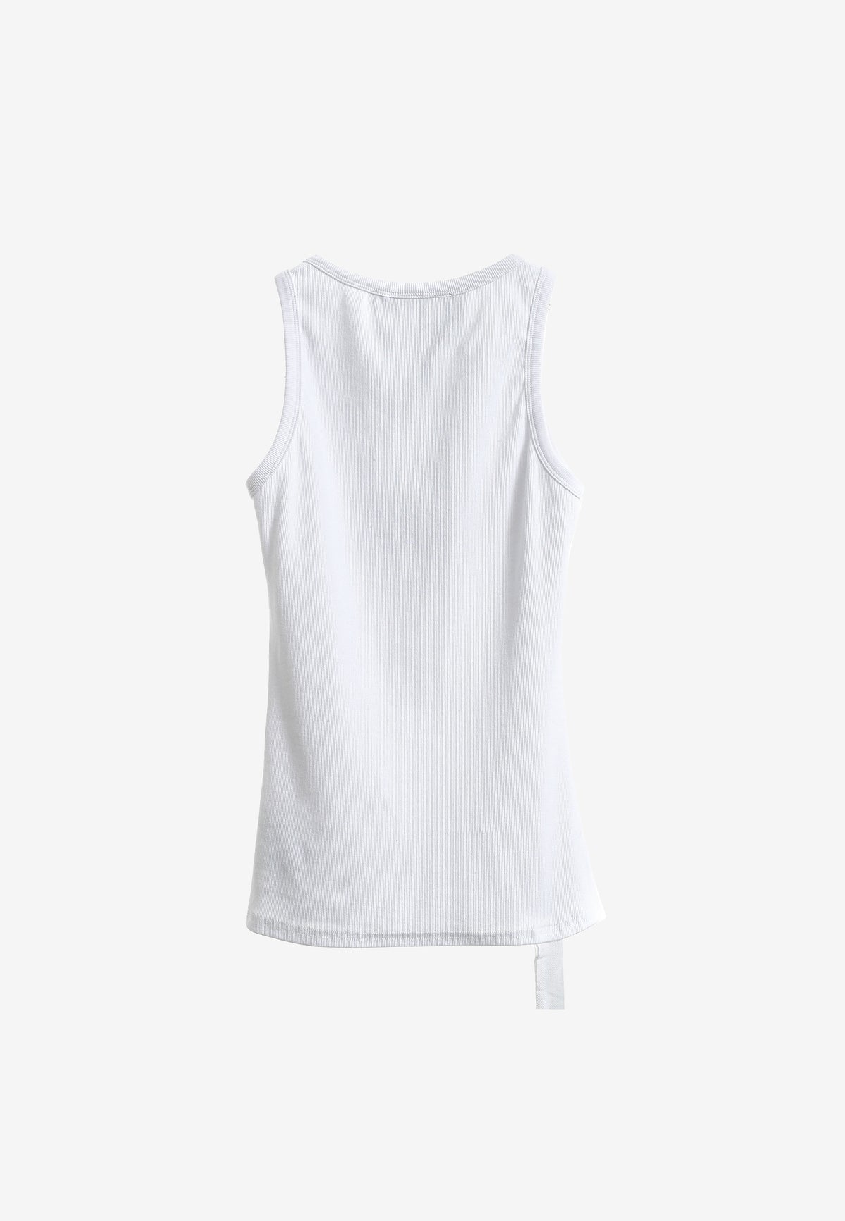 Top de mujer TEDDY ajustado de tirantes con parche Teddy de peluche en el frontal | MWM [PS_COLORS:WHITE]