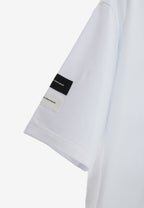 Camiseta de corte relajado con diseño entrelazado y tachuelas en los hombros | MWM [PS_COLORS:WHITE]